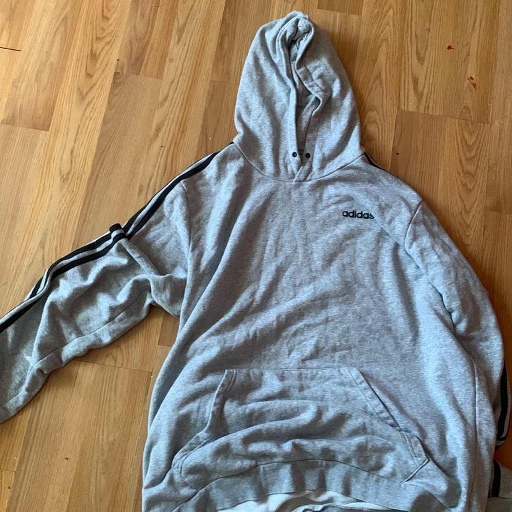 This is a gray and black Adidas set